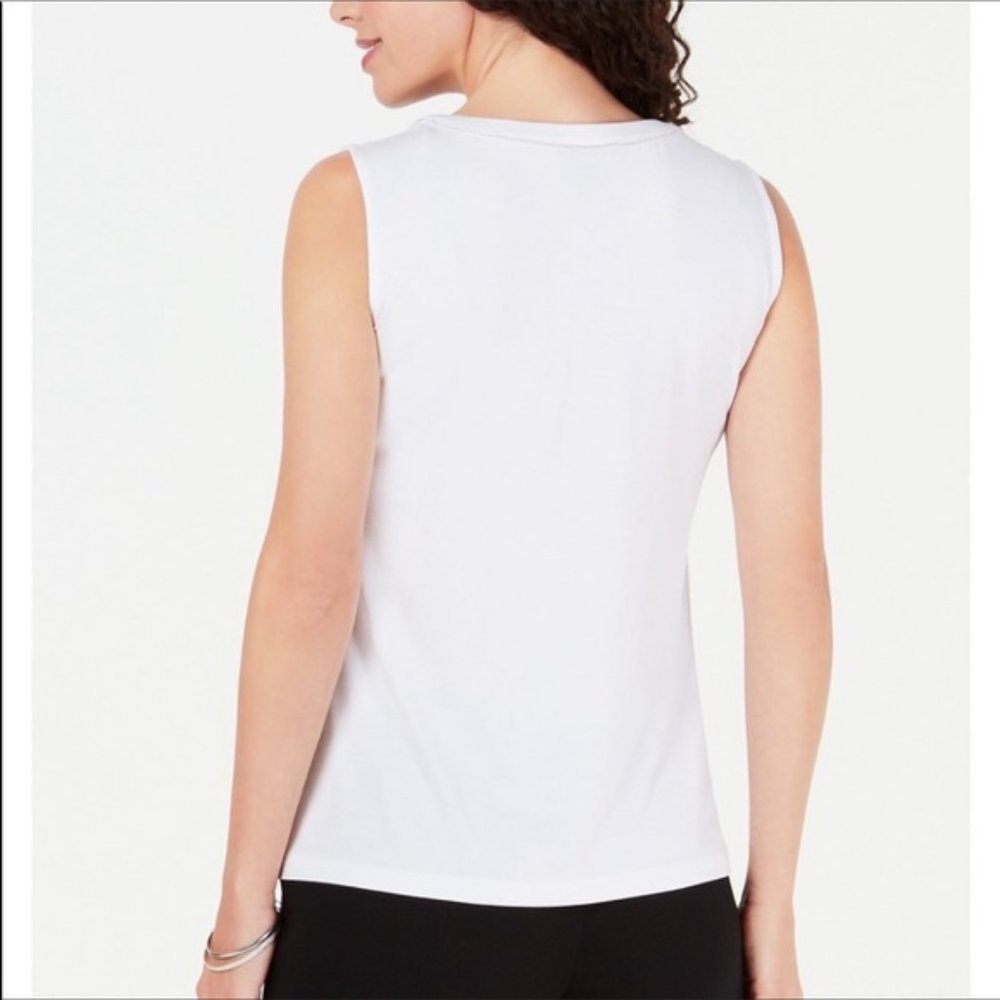Jm Collection Silver Beaded Trim Tank Top - Picture 6 of 10